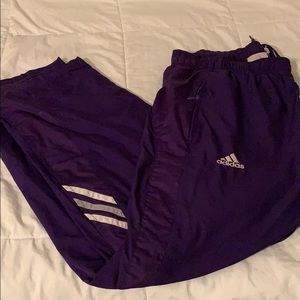 Purple Adidas Wind/Track Pants